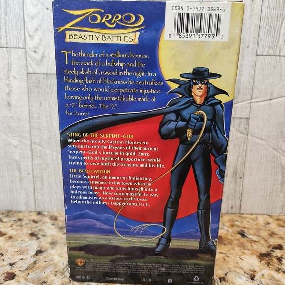 Zorro Beastly Battles Kids WB VHS Color 46 Minutes Cardboard Sleeve - Picture 3 of 10